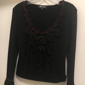 Black Top with Red Detailing